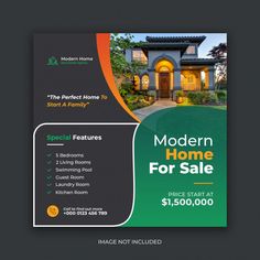 a modern home for sale flyer