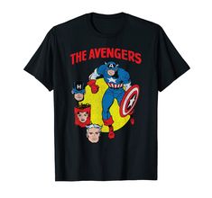 the avengerss t - shirt with an image of captain america and other characters on it