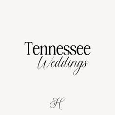 the words tennessee wedding written in cursive font on a white background with black ink