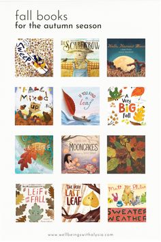 the fall books for the autumn season are available in several different colors and designs, including leaves