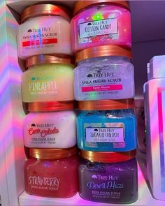 Body Products Aesthetic, Body Scrub Collection, Scrub Collection, Wishlist Ideas, Lip Gloss Collection, Bath And Body Works Perfume, Things I Want