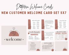 the new customer welcome card set is shown