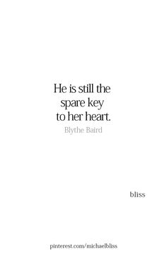 a white book cover with the words he is still the spare key to her heart