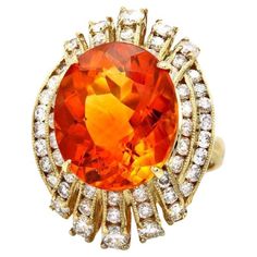 11.10 Carats Natural Citrine and Diamond 14K Solid Yellow Gold Ring Total Natural Citrine Weight is: Approx. 9.40 Carats Citrine Measures: Approx. 15.00 x 13.00mm Natural Round Diamonds Weight: Approx. 1.70 Carats (color G-H / Clarity SI1-SI2) Ring size: 7 (free re-sizing available) Ring total weight: Approx. 9.8 grams Disclaimer: all weights, measurements and colors are approximate and may vary slightly from the listed dimensions or as seen in the image. All pictures are magnified to show the s Orange Jewelry, Gold For Sale, Sparkly Jewelry, Emerald Cut Rings, Etsy Gold Ring, Natural Citrine, Fine Jewels, Yellow Gold Ring, Quality Diamonds