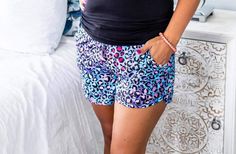 These are mega comfy lounge style shorts like our Shirley and Stone jammies. Butter leggings, light weight and lots of stretch. You can size down one in these if you don't want a super roomy waist. Functional Drawstring , Pocket for hand. Elastic waist ,super stretchy Same fit and feel as our favorite jammies Material :92% Polyester 8% spandex XS(0/2) S(4/6) M (8/10) L(12/14) XL (16/18 )2XL (20/22) 3XL(22/24) Inseam Med 5 inches - 2XL 5 inches Rise Med 13 inches - 2XL 14 inches Lola Monroe, Lounge Style, Comfy Lounge, Blue Army, Black Hot Pink, Teal Orange, Style Shorts, Milk Silk, Lounge Shorts