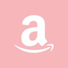 an amazon logo on a pink background