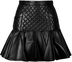 Quilted Leather Skirt, Balmain Skirt, Dope Swag Outfits, Black Flare Skirt, Pastel Skirt, Silk Tee, Quilted Skirt