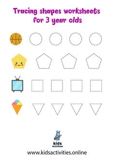 the worksheet for children to learn how to draw shapes, numbers and shapes