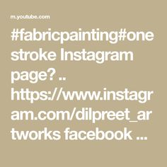 #fabricpainting#onestroke Instagram page👇 .. https://www.instagram.com/dilpreet_artworks facebook page👇 .. https://www.facebook.com/dilpreet_artworks... Instagram Page, How To Paint, Facebook Page, Paint, Flowers, Fabric