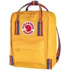 The Fjallraven Kanken Rainbow Backpack is the classic Kanken pack that is built with Pride. Reflect your love for diversity by using a pack adorned with rainbows. The straps and handles feature the colorful pattern on this special edition version. Haul your tablet and other essentials around town or pack a water bottle and snacks before hitting the trails for a day hike. Features of the Fjallraven Kanken Rainbow Backpack Made from durable, water resistant Vinylon F fabric Pliant rainbow-colored Save The Arctic, Fjallraven Women, Popular Backpacks, Fjällräven Kånken, Kanken Mini, Warm Yellow, Arctic Fox, Small Backpack, Rainbow Pattern