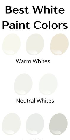 the best white paint colors for walls and floors in various shades, from warm to soft