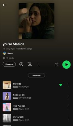 Matilda, Harry Styles, Harry's House, eldest daughter, toxic family, Olivia Rodrigo, Taylor Swift, Folklore, music, Spotify, playlist, Spotify playlist Style Taylor Swift Spotify, Matilda Aesthetic Harry Styles, Matilda Harry Styles Wallpaper, Taylor Swift Playlist Names, Eldest Daughter Aesthetic, Comfort Playlist, Matilda Lyrics, Harry Styles Matilda, Matilda Harry Styles