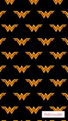 an image of a pattern with the word wonder woman on it in gold and black