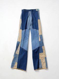 1970s Antonio Guiseppe jeans denim patchwork bell bottoms 28 70s Nyc, Reworked Denim Jeans, Designed Jeans, Quilt Clothing, Bell Bottoms Jeans, 70s Patchwork, Graphic Jeans, Colored Denim Jeans, Ropa Upcycling