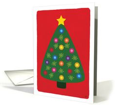 a card with a christmas tree on it