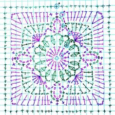 a drawing of an intricate design on graph paper