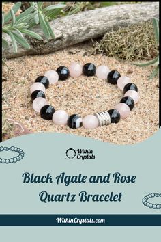 Discover the healing powers of our exquisite Black Agate and Rose Quartz Bracelet 💖 Handcrafted with love and charged with positive energy, this bracelet is the perfect accessory for bringing balance and harmony into your life. Shop now and experience the magic of Black agate and pink quartz bracelet! #crystalhealing #energybracelet #healingcrystals Onyx Gemstone Beads Crystal Bracelet Gift, Onyx Crystal Bracelet With Gemstone Beads As Gift, Onyx Gemstone Beads Bracelet As Gift, Gift Onyx Gemstone Beads Crystal Bracelet, Onyx Bracelets With Natural Stones As Gifts, Onyx Bracelets With Natural Stones For Gift, Onyx Gemstone Beads Bracelet For Healing, Spiritual Onyx Bracelets With Natural Stones, Healing Onyx Bracelets With Natural Stones