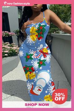 knowfashionstyle Red Black Santa Claus Christmas Tree Sleeveless Backless Spaghetti Strap Casual Outing Vacation Bodycon Maxi Dress Black Santa Claus, Red Spaghetti, Maxi Bodycon Dress, Bodycon Casual, Bodycon Maxi Dress, Santa Claus Christmas Tree, Black Santa, Maxi Gown, Vacation Wear