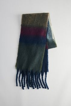 Woven scarf with an ombre look stripe pattern. Classic look cold weather scarf with a tassel fringe. Features Striped woven scarf Ombre look stripe scarf Fringe trim Content + Care Acrylic Spot clean Imported | Striped Woven Scarf in Navy, Men's at Urban Outfitters Stripe Scarf, Woven Scarf, Woven Scarves, Striped Scarves, Tassel Fringe, Fringe Trim, Stripes Pattern, Classic Looks, Cold Weather