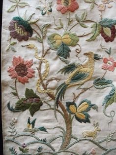 Embroidery Patterns Vintage, Crewel Embroidery Patterns, Jacobean FD7