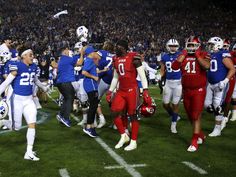 the football team is running onto the field for their next game, and it's time to go