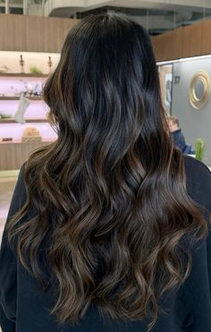 Level 5 Hair Color With Highlights, Brown Hair With Minimal Highlights, Dark Brown Hair With Brown Highlights, Balayage Straight Hair, Highlights For Dark Brown Hair, Fall Hair Color For Brunettes, Black Highlights, Hair Projects