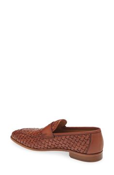 A woven upper and geometric penny keeper add modern elements to a sophisticated leather loafer featuring a slender moc toe. Cushioned footbed Leather upper, lining and sole Made in Spain Mezlan Shoes, Penny Loafers Men, Hairstyling Products, Modern Elements, Rollerball Perfume, Makeup Gift, Penny Loafer, Fragrance Design, Fabric Gift Bags