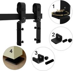 the instructions for how to install an adjustable wall mounted tv bracket with two brackets and three mountings