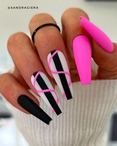 Glam Nails, Neon Nails, Fancy Nails, Best Acrylic Nails, Long Acrylic Nails