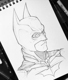 a pencil drawing of the batman