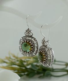 Luxury Handmade Ornate Jewelry, Luxury Artisan Jewelry For Formal Occasions, Luxury Ornate Handmade Jewelry, Luxury Ornate Gemstone Earrings, Luxury Ornate Jewelry With Accent Stones, Luxury Etched Jewelry For Formal Occasions, Luxury Ornate Jewelry With Stone Setting, Ornate Gemstone Earrings For Formal Occasions, Formal Pendant Earrings With Intricate Design