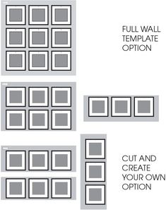 four different frames with the text full wall template option cut and create your own options