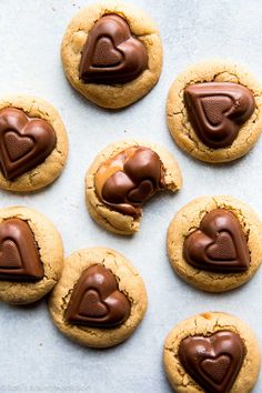 cookies with chocolate hearts in the middle