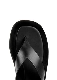 Long Description#Info & Care# The Row leather flip flops Chunky sole measures approximately 1.5 inches/ 40mm Thong toe post, suede midsole, rubber sole, open toe Slip-on #Size & Fit# Only available in full sizes go up to the nearest whole size if you take a half size The Row Ginza, Black Leather Flip Flops, Leather Flip Flops, Go Up, Thong Sandals, The Row, Open Toe, Rubber Sole, Flip Flops