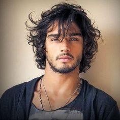 Marlon Teixeira from Brazil - from Fifty Shades of Sexy's Hot Men of the World FB page Messy Curly Hair, Marlon Teixeira, Corte De Cabelo Masculino, Short Wavy, Mens Cuts, Long Hair Styles Men, Long Curly Hair, Boy Hairstyles, Long Curly