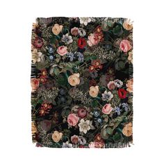 a square scarf with flowers on it