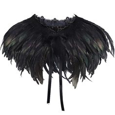 PRICES MAY VARY. This feather shawl is 100% handmade with dyed rooster cocktail feathers.It's a very comfortable fit when worn around the neck or shoulders. 1920s feather cape shoulder wrap size: 54cmx27.5cm/21.2''x10.8'',Ribbon band on each side: 40cm/15.7". Adjustable black satin ribbons tie in front of the feather costume, easy to wear, make you looks very fashion and elegant ; Luxury layered feather, much more beautiful and plump. Features: Eye-catching dramatic feathers add color to your vi Feather Shawl, Raven Costume, Events Dresses, Crow Costume, Feather Scarf, Feather Cape, Gothic Costume, Cape Shawl, Black Poncho