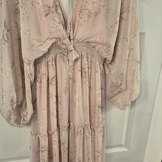 Beautiful Blush Chiffon Dress Perfect For Spring, Summer And Fall If Styled Accordingly!#Blush#Flowy#Femine#Chiffon#Pink Elegant Blush Maxi Dress For Brunch, Feminine Flowy Blush Maxi Dress, Feminine Mauve Maxi Dress, Lace Babydoll Dress, Lace Babydoll, Babydoll Dress, Chiffon Dress, Dresses Maxi, Baby Dolls