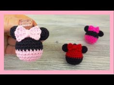 crocheted mickey and minnie mouse amigurt toys for kids to play with