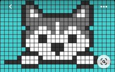 an image of a cat made out of pixellated squares in blue and grey colors