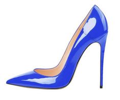 Original Intention FASHION Women Pumps Pointed Toe High Heels Pumps Shoes Woman Plus Size 4-16. Please Choose Size According To Your Foot Length. Blue Shoes Women, Blue High Heels, Heels Blue, High Heels Black, Heels Wedding, High Heels Boots, Shoes High Heels, Wedding Shoes Heels, Patent Leather Shoes