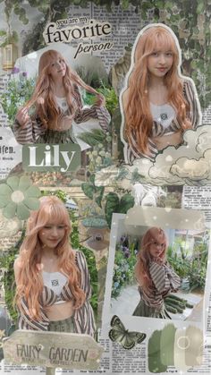 a collage of photos with the words lily written on it, and an image of a