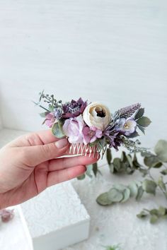 Boho Wedding Hair Pieces, Fall Wedding Hair, Bridesmaids Floral, Bridal Flower Comb, Blush Pink Bridesmaids, Flower Girl Hair, Bridal Bouquet Blue, Fall Wedding Hairstyles, Purple Wedding Bouquets