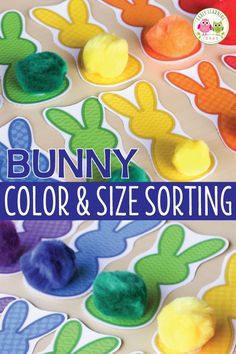 the bunny color and size sorting game is shown