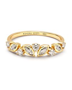 A forever symbol of your forever love. The Becca 14k Yellow Gold Band Ring in White Diamond is elegant, elevated, and embellished by a brilliant crown of marquise faceted diamonds, each hand selected and placed. We have taken steps to ensure that, when applicable, our diamonds are conflict free by requiring our suppliers to comply with the Kimberley Process. Unique Wedding Bands For Women Gold, Forever Symbol, Rose Gold Band Ring, Band Ideas, Stack Rings, Yard Wedding, Stackable Wedding Bands, Ring Settings