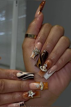 Freestyle Nails, Aesthetic Nail, Brown Nail, Pink Ombre Nails, Drip Nails, Claw Nails, Gel Nails Diy