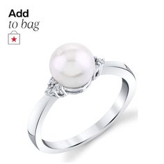 in stock Classic White Gold Pearl Ring With Diamond Accents, White Gold Pearl Ring With Diamond Accents For Promise, Classic Diamond White Pearl Ring With Prong Setting, Macy's Sterling Silver Wedding Diamond Ring, Classic Pearl Ring With Prong Setting, Macy's Sterling Silver Diamond Ring For Wedding, Classic Pearl Ring With Prong Setting In Diamond White, Macy's Round Cut Diamond Ring For Anniversary, Macy's Round Cut Diamond White Diamond Ring