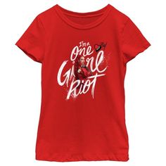 Girl's Descendants: The Rise of Red I'm a One Girl Riot  T-Shirt - Red - Small Red Themed Fan Merchandise T-shirt, Rise Of Red Descendants Party, Party Goodie Bags, Descendants Party, Red Birthday, Heart Clothes, Sweet T, Red Party, Sleeve Packaging