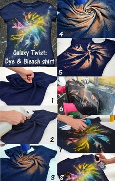 how to make galaxy twist t - shirt with dye and bleach shirk