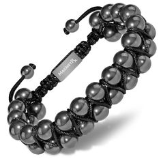 ULTRA STRENGTH HEMATITE – This MagnetRX hematite magnetic bracelet contains the highest strength magnetic hematite beads - 3x more powerful than other magnetic hematite bracelets on the market. Magnetic therapy bracelets are an all-natural and effective alternative medicine that have been used to promote pain relief, reduce inflammation, improve circulation, positive energy, and much more! Black Magnetic Hematite Bracelet, Black Hematite Magnetic Bracelets, Adjustable Magnetic Hematite Beaded Bracelets, Black Hematite Magnetic Bracelet, Adjustable Magnetic Hematite Bracelets, Black Magnetic Hematite Bracelets, Magnetic Beads, Diy Bijoux, Magnetic Therapy